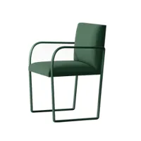 petit fauteuil - arcos vert 982 tissu kvadrat remix, aluminium verni