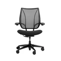 fauteuil de bureau - liberty noir résille monofilament stripe, assise tissu oxygen, structure noire, accoudoirs duron