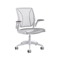 fauteuil de bureau - diffrient world blanc résille pinstripe, accoudoirs duron, cadre blanc