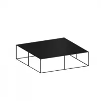 table basse - slim irony low table l 70 x p 70 x h 34 cm noir cuivré sablé