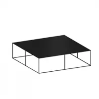 table basse - slim irony low table l 100 x p 100 x h 34 cm noir cuivré sablé