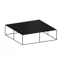 table basse - slim irony low table l 124 x p 124 x h 34 cm noir cuivré sablé