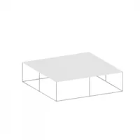 table basse - slim irony low table l 70 x p 70 x h 34 cm blanc demi-opaque