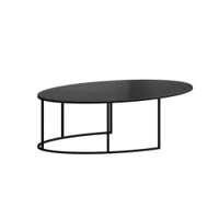 table basse - slim irony oval l 72 x p 42 x h 29 cm noir cuivré sablé