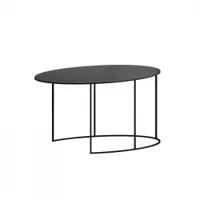 table basse - slim irony oval l 86 x p 54 x h 42 cm noir cuivré sablé