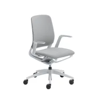 fauteuil de bureau - se:motion assise et dossier rembourrés tissu gabriel atlantic, polypropylène gris clair 60011/ structure gris clair