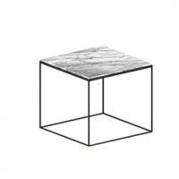table basse - slim marble marbre carrara blanc l 54 x p 54 x h 48 cm