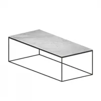 table basse - slim marble marbre carrara blanc l 118 x p 53 x h 36 cm