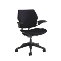 fauteuil de bureau - freedom noir assise et dossier tissu oxygen, cadre graphite, accoudoirs duron