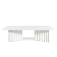 table basse - plec large acier blanc l 115 x p 60 x h 30 acier avec peinture polyester