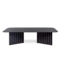 table basse - plec large acier noir l 115 x p 60 x h 30 acier avec peinture polyester