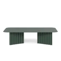 table basse - plec large acier vert l 115 x p 60 x h 30 acier avec peinture polyester
