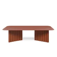 table basse - plec large acier terracotta l 115 x p 60 x h 30 acier avec peinture polyester