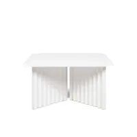 table basse - plec medium acier blanc l 70 x p 70 x h 35,6 cm acier avec peinture polyester
