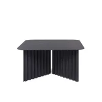 table basse - plec medium acier noir l 70 x p 70 x h 35,6 cm acier avec peinture polyester