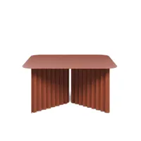 table basse - plec medium acier terracotta l 70 x p 70 x h 35,6 cm acier avec peinture polyester