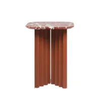 table d'appoint guéridon - plec small marbre rouge l 37,5 x p 37,5 x h 45,5 cm marbre rosso francia, acier avec peinture polyester