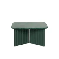 table basse - plec medium marbre vert l 70 x p 70 x h 35,6 cm marbre aver, acier avec peinture polyester