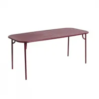 table et table basse extérieur - week-end rectangulaire bordeaux l 180 x p 85 x  h 75 cm
