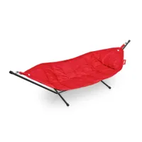 bain de soleil, chaise longue et hamac - hamac headdemock rouge l 330 x p 127 x h 110 cm (structure incluse)