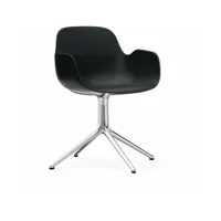 chaise avec accoudoirs en aluminium et pp noir form - normann copenhagen