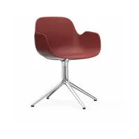chaise avec accoudoirs en aluminium et pp rouge form - normann copenhagen