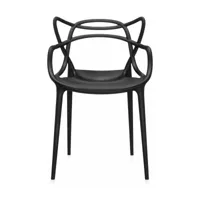 chaise avec accoudoirs noire masters - kartell