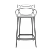 chaise de bar grise 65 cm masters - kartell