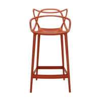 chaise de bar rouge 65 cm masters - kartell