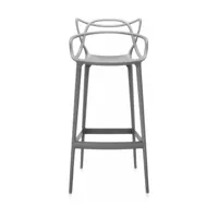 chaise de bar grise 75 cm masters - kartell