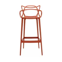 chaise de bar rouge 75 cm masters - kartell