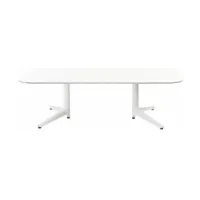 table basse blanche 180x90 multiplo - kartell