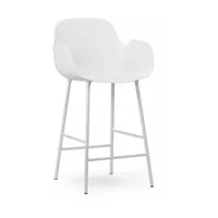 chaise de bar avec accoudoirs en acier et pp blanc 65 cm form - normann copenhagen