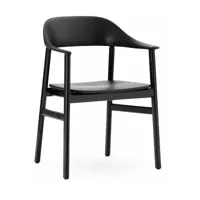 chaise avec accoudoirs en chêne noir et polypropylène noir herit noir - normann copen