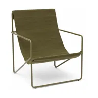 chaise d'extérieur vert en métal vert desert - ferm living