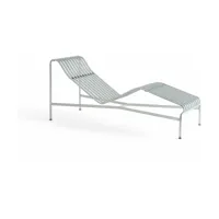 chaise longue en métal gris galvanisé palissade - hay