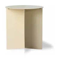 table d'appoint ronde en métal crème 40 x 45 cm - hkliving
