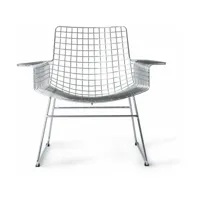 fauteuil en métal argenté avec coussin de siège - hkliving