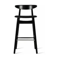 chaise de bar en hêtre et vinyle noir 91 cm teo - vincent sheppard