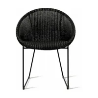 chaise avec accoudoirs ronde en osier noir joe - vincent sheppard