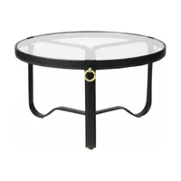 table basse circulaire cuir noir 70 cm adnet - gubi