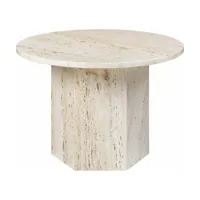 table basse ronde en pierre blanche 60 cm epic - gubi