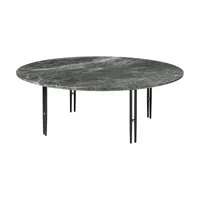 table basse ronde en marbre gris et base en laiton noire 100 cm ioi  - gubi