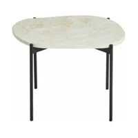 table d'appoint travertin ivoire 57,2 x 40,5 cm la terra - woud