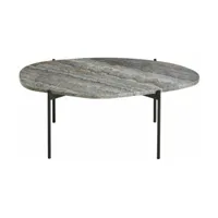 table d'appoint travertin gris 95 x 54 cm la terra - woud