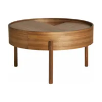 table basse en bois de noyer 66x38cm arc - woud