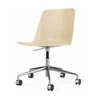 chaise de bureau beige en polypropylène recyclé et aluminium rely hw28 - &tradition