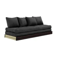 canapé-futon gris foncé en coton chico sofa - karup design