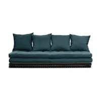 canapé-futon bleu pétrole en coton chico sofa - karup design