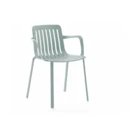 chaise avec accoudoirs en aluminium bleu ciel plato - magis